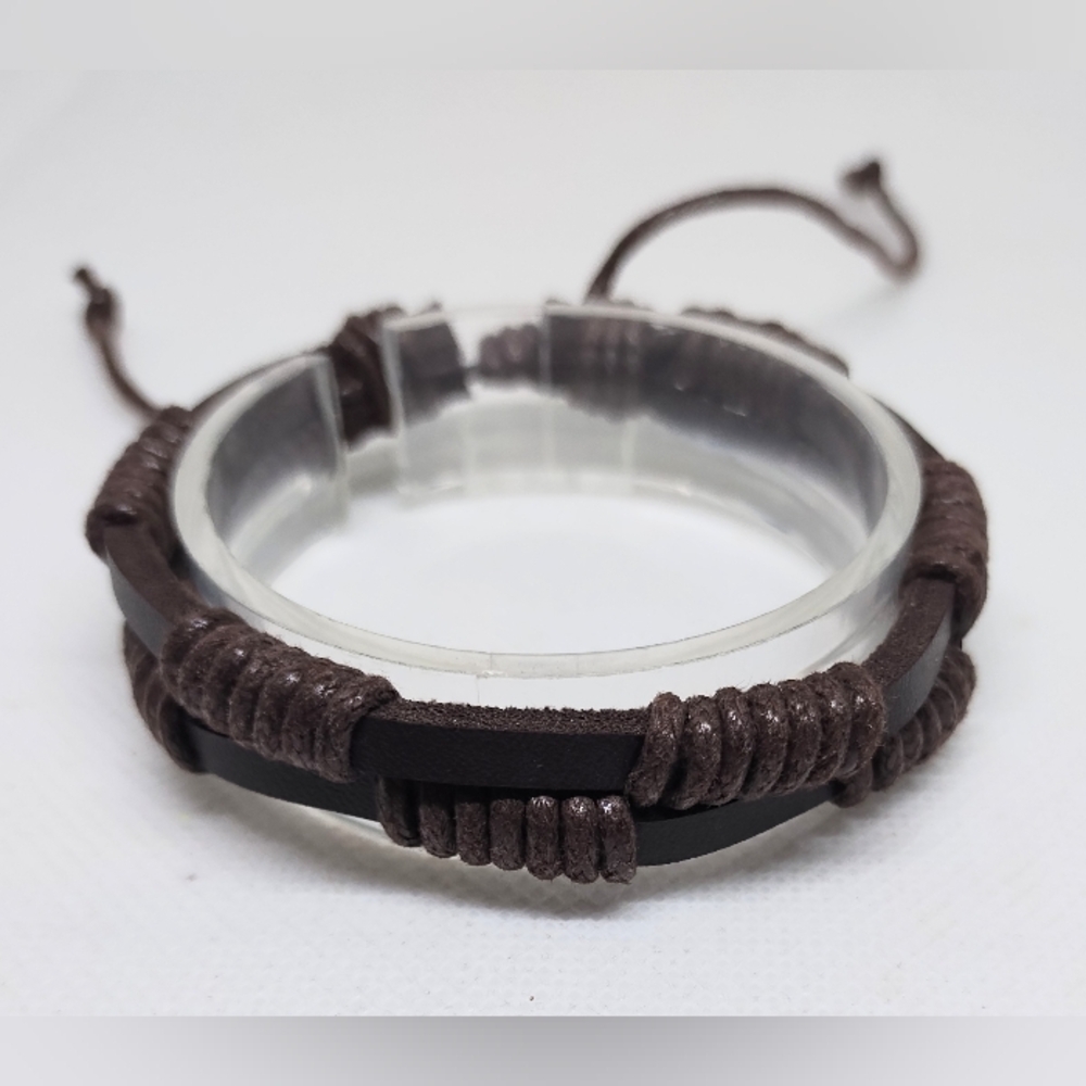 Men's Bracelet‎ Leather Layered Brown New f45